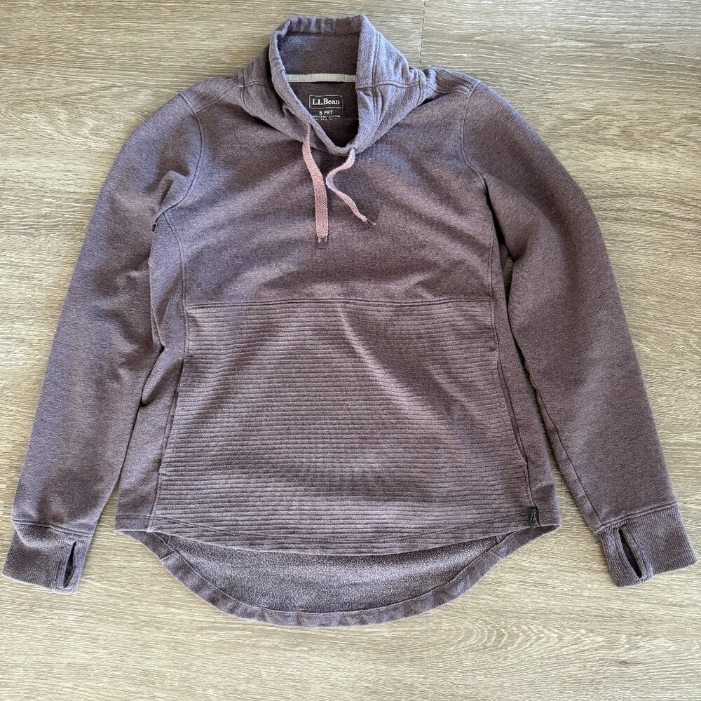L.L. Bean Cozy Mixed Knit Pullover Funnelneck Sweatshirt